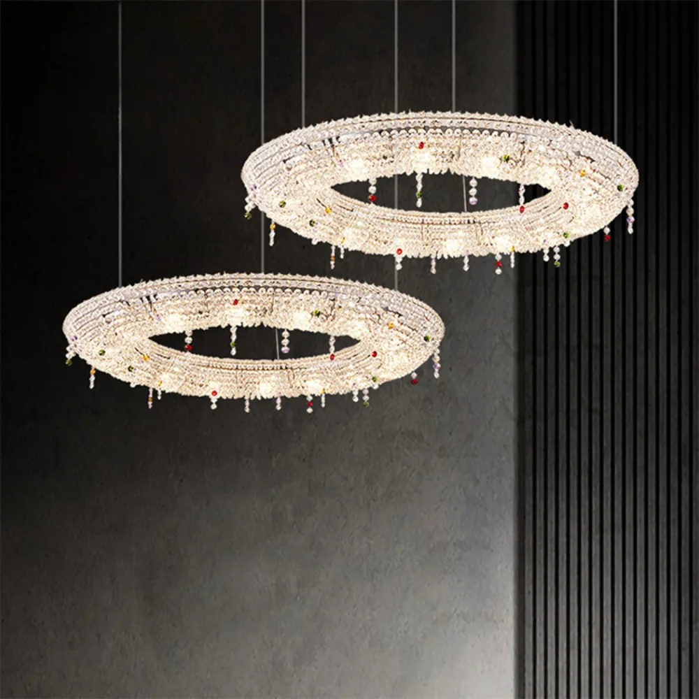 YYHC-Design criativo sala de estar luz luxo lobby do hotel arte luz lustre cristal simples