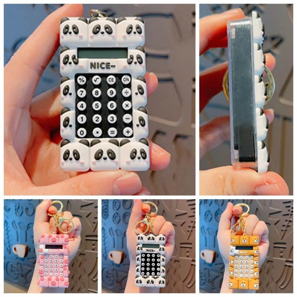 with Keychain Calculator Keychain Stationery Evaluator Mini Portable Digit Calculator Creative Kawaii Cartoon Cute Calculator