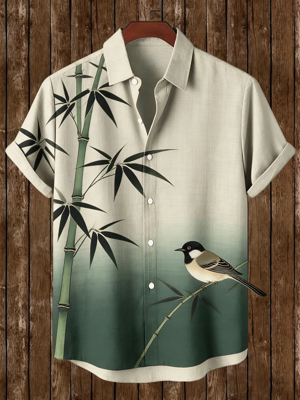 Men's summer cool short-sleeved shirt natural scenery high-definition 3D printing shirt men's Hawaiian vacation outdoor tops men