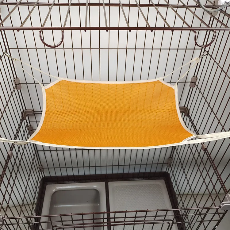 New summer pet cat hammock mesh sandwich hammock iron cage cat swing pet supplies view 3
