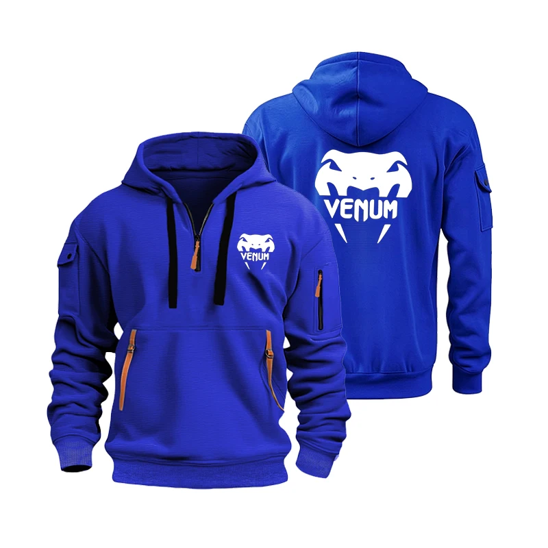 Ropa de marca para hombre, ideal para el otoño e invierno, con diseño de múltiples cremalleras,  sudadera holgada con capucha