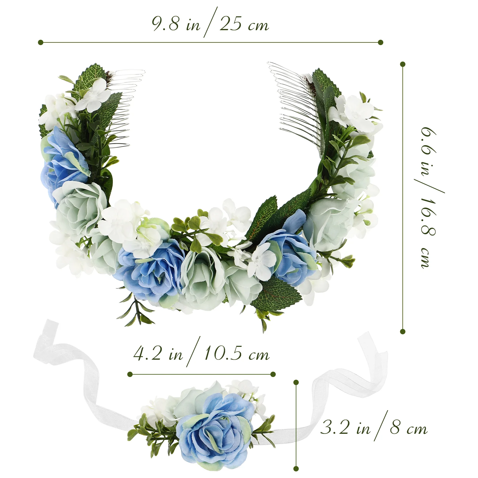 Wreaths and Bracelets Bridesmaid Headpiece Flower Hair Flowers Handmade for Women Cloth