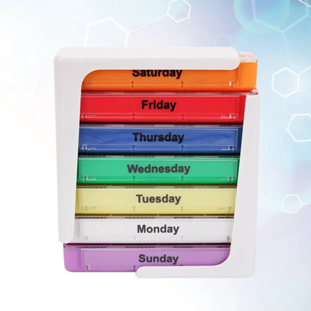 28 Compartments Pill Box Portable Organizer Case Medicine Storage Container Weekly Divider for Daily Pills