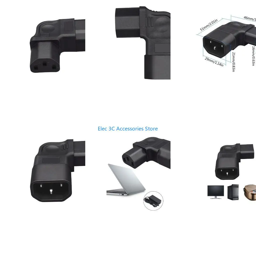 Y51A IEC320 C14 to C13 Power Conversion Plug, C13 to C14 Plum Blossom Male to C13 Female Adapter Connector