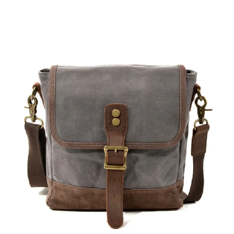 Oil Wax Canvas Leather Crossbody Bag Unisex 2024 New Vintage  Messenger Bags  Shoulder Bag for men sacsCasual Travel Bags