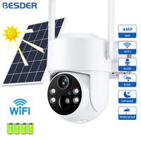 4MP WiFi Solar Camera PTZ Outdoor Night Vision Security IP Camera With Solar Panel Recharge 7800mAh Battery Human Detect iCSee