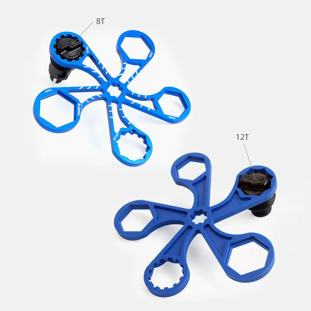 MTB Bike Bicycle Suspension Front Fork Cap Wrench Tool 8T/12T For SR Suntour XCR/XCT/XCM/RST 24/26mm 27/28mm 30/32mm Air Forks view 5