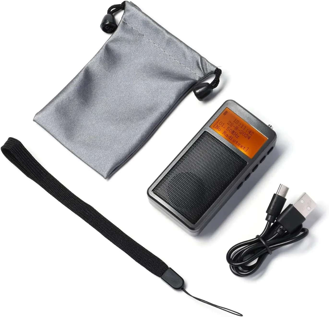 

Портативное радио карманное DSP FM стерео радио беспроводная Bluetooth-гарнитура для прослушивания с будильником подсветка экрана перезаряжаемая