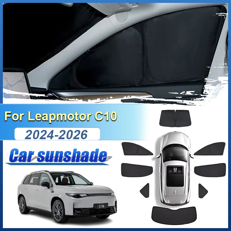 

For Leapmotor C10 2024 2025 2026 Car Sunshade Curtains Cover Windshield Anti-UV Tool Visors Privacy Shield Part Auto Accessories