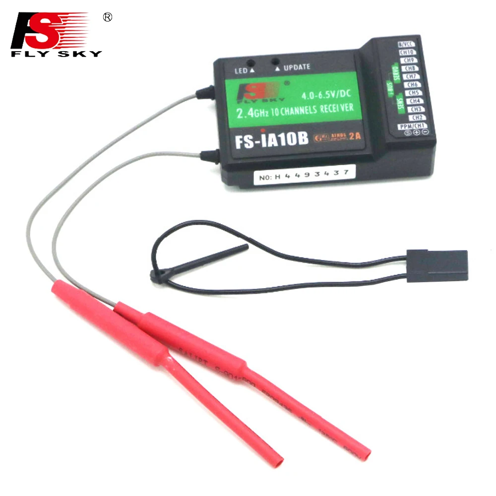 Flysky FS-IA10B IA10B 2.4G 10ch GFSK Receiver PPM Output With iBus Port FS-I4 I6 I10 I6S IT4S Transmitter For Airplane Glider