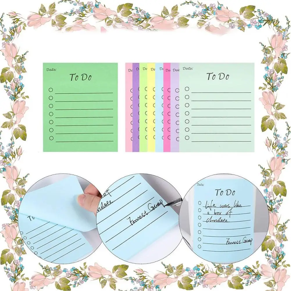 Notas adhesivas de colores para oficina, organización colorida, 9 piezas, súper pegajosas, planificación, duraderas