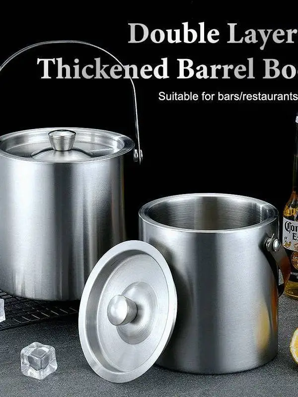 insulated-stainless-steel-ice-bucket-16234l-capacity-luxury-coolers-portable-picnic-essential-durable-metal-construction