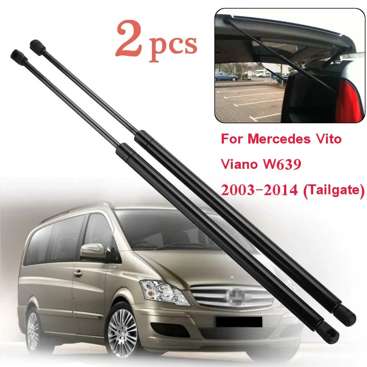 

2PCS For Mercedes-Benz Vito Viano W639 2003-2014 Tailgate Gas Spring Lift Supports Struts Shocks