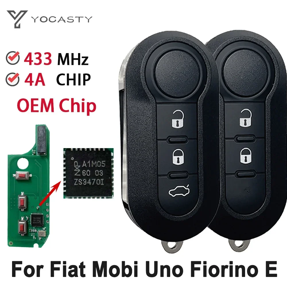 

YOCASTY OEM 4A чип для Fiat Mobi Uno Fiorino E Mais Strada 433 МГц SIP22 откидной дистанционный ключ от машины A2C 86460000