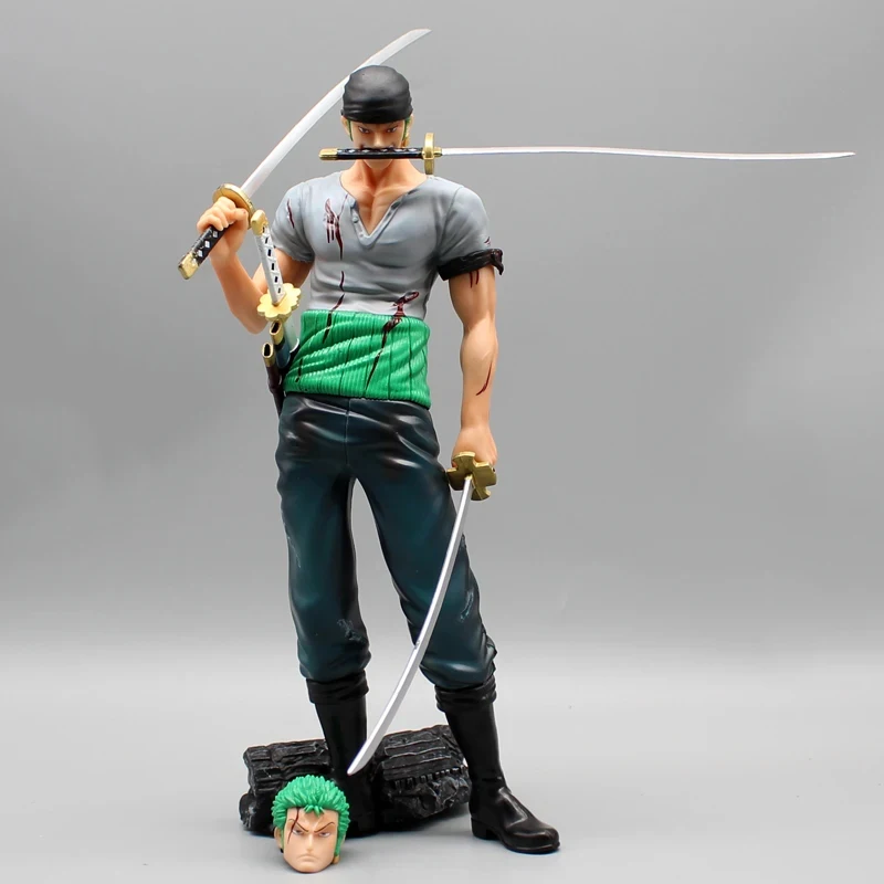 

30cm Anime One Piece Roronoa Zoro Figure GK Three Knives Flow Manga Statue Pvc Action Figurine Doll Collection Model Toy Gift