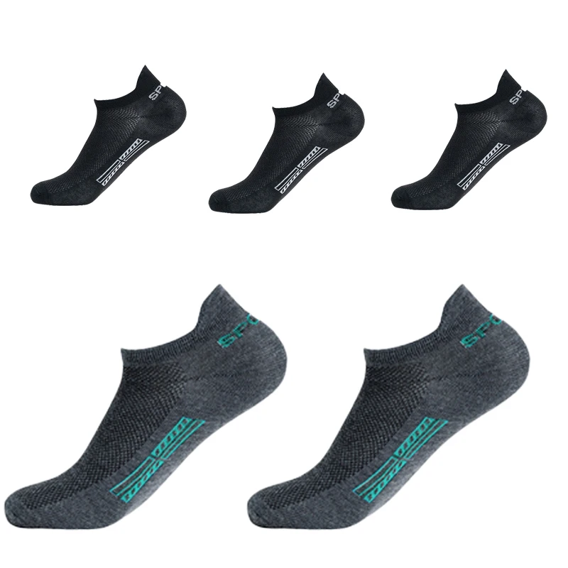 5 Pairs/Lot High Quality Men Ankle Socks Breathable Cotton Sports Mesh Casual Athletic Thin Cut Short Sokken Plus Size, image 21