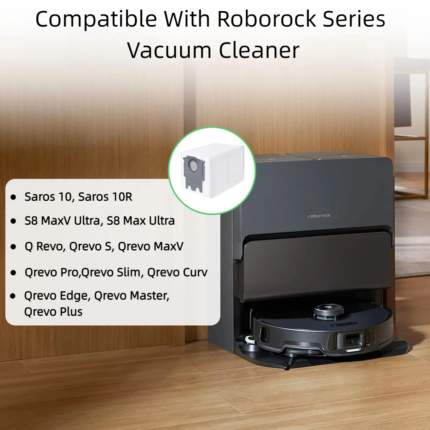 Bolsas de polvo para Roborock Q Revo, Qrevo S/Pro/Master/Plus/Curv/Slim, S8 Max/MaxV Ultra, Saros 10/10R Robot aspirador