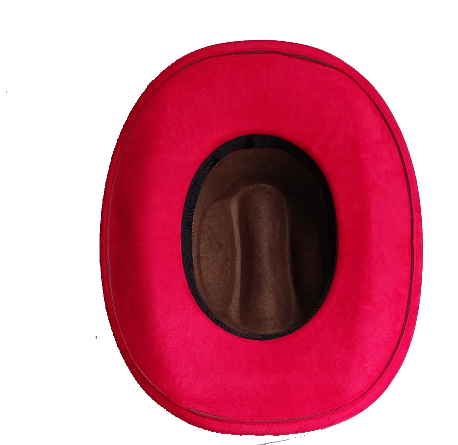 Two tone color blocked faux suede cowboy hat Autumn and Winter Women's Felt Hat Cowboy Hat British Style Retro Men's Gorras