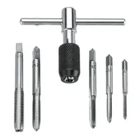 T-Handle Ratchet Tap Holder Wrench With M3-M8 Tap Drill 6 PCS Die Set Metric Thread Screwdriver T-shaped Tapping Threading Tool