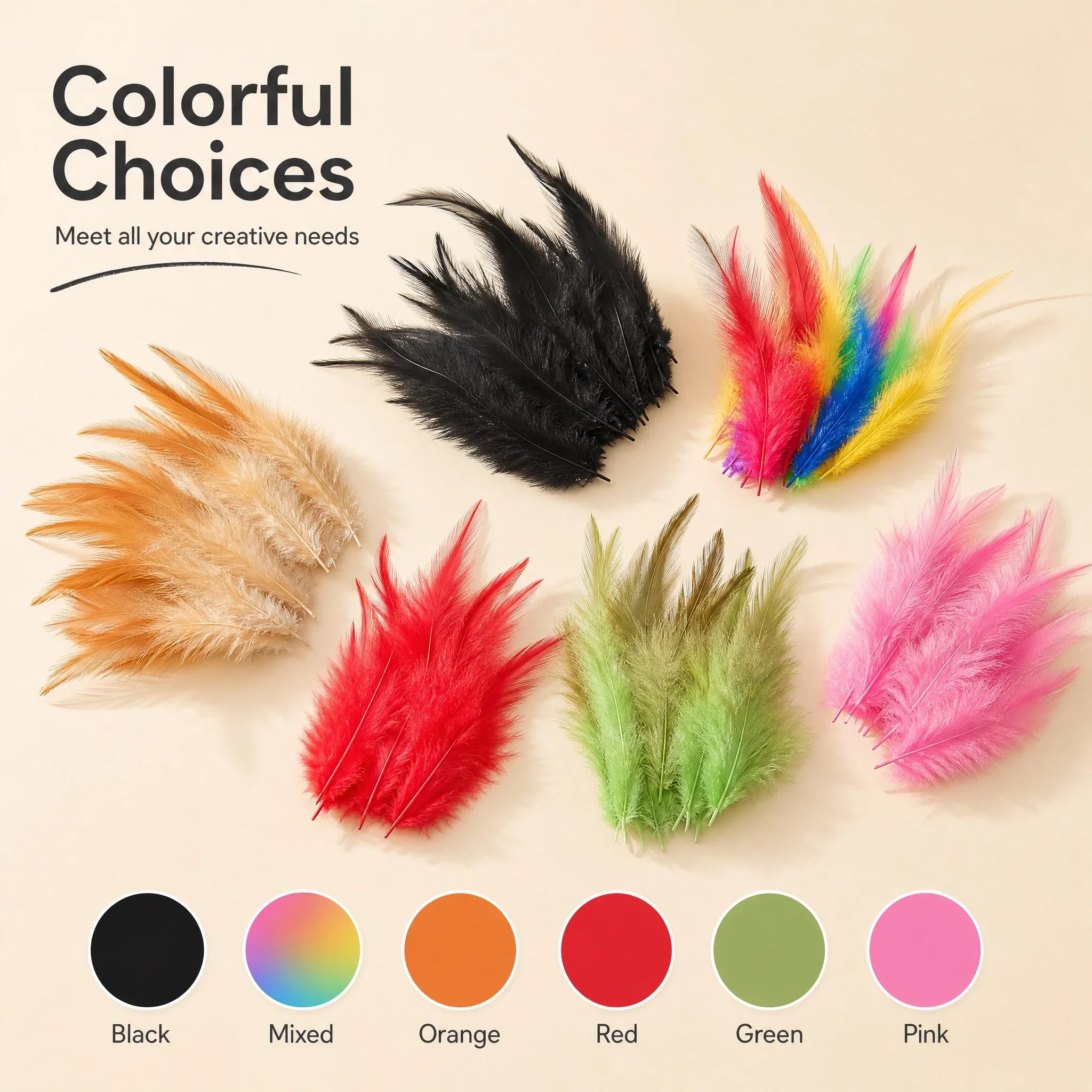 Natural Colorful Dyed Chicken Feathers 8-15cm Pointed Plumes for Jewelry Making DIY Crafts Costume Hat Party Decorations