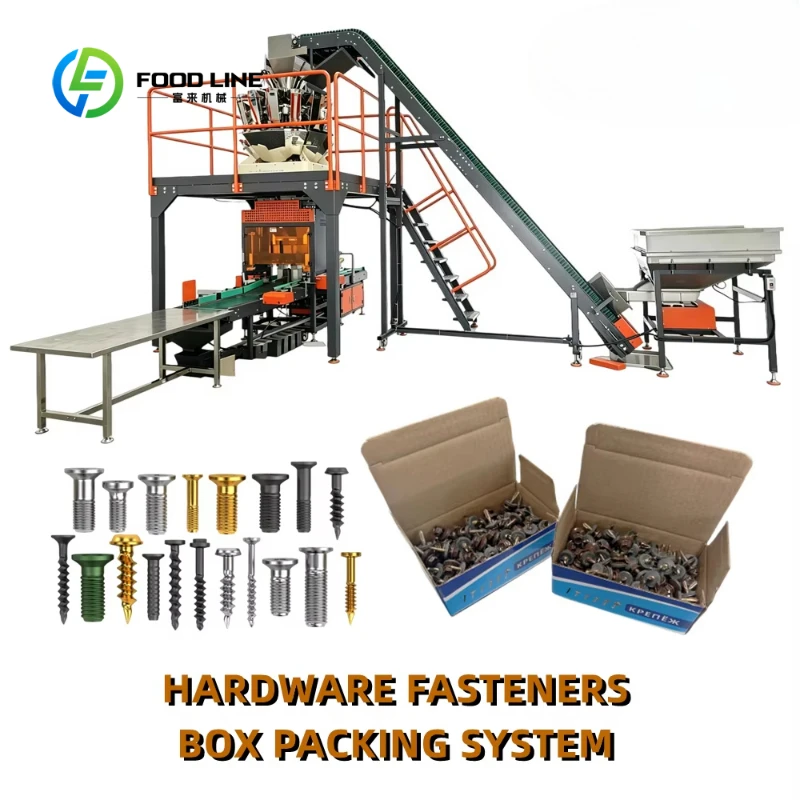 Customized Full Automatic Screw Nail Packing Machine Hardware Fastener Box Carton Filling Box Packaging and Sealing Machine