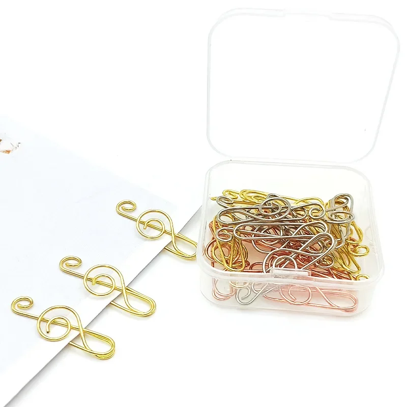 20 pièces/paquet de pinces à papier créatives en forme de cœur en or Rose, fournitures de bureau mignonnes