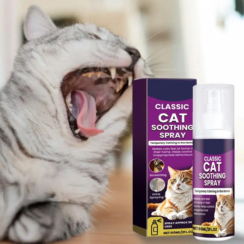 Pet Calming Spray For Cat 100ml Cat Soothing Spray Natural Quickly Soothes With Plant-Based Formula Easy Spray Application