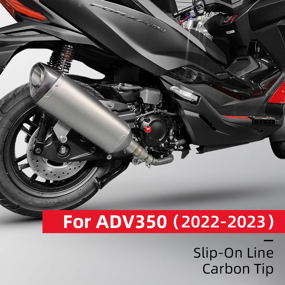 Suitable for adv350 forza350 100cc stainless steel motorcycle Slip On Line Carbon Tip 2022-2023