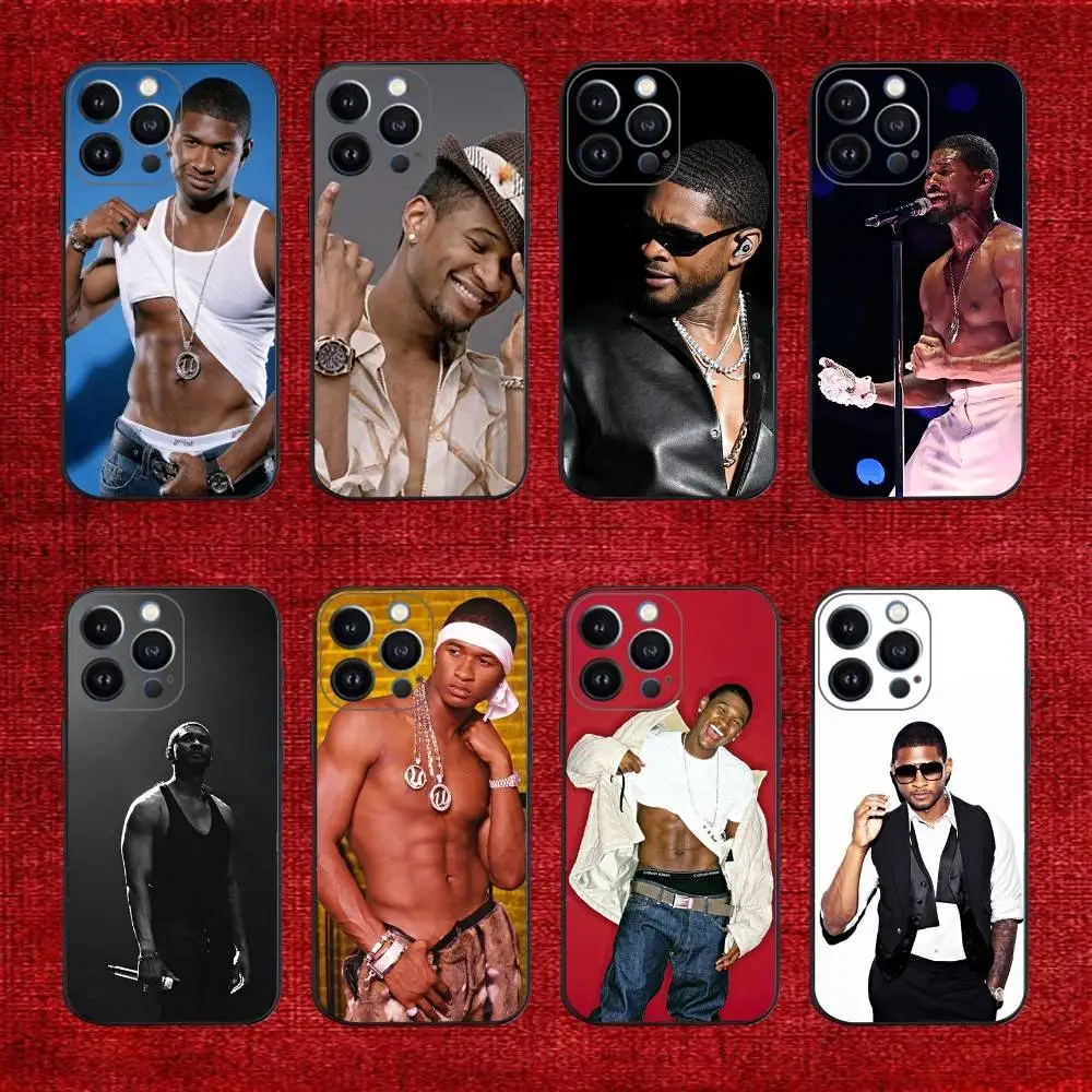 

singer U-Usher Phone Case For iPhone 16e,16,15,14,13,12,11,Pro,X,XS,Max,XR,Plus,Mini Soft Black Cover