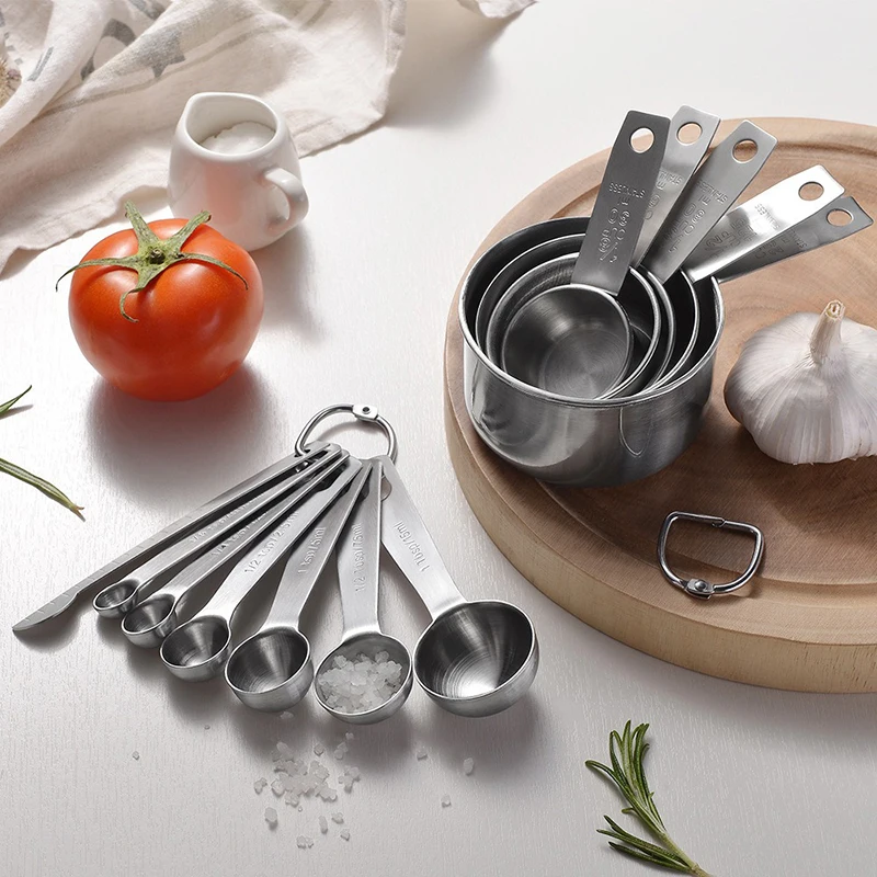 Stainless Steel Measuring Spoons Set Measuring Cups for Baking Gram Dosing Spoon Stackable Kitchen Measuring Accessory LS004