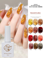 1/12PCS 2025 New Autumn and Winter Artistic Caramel Pumpkin Aurora Amber Burgundy Gel Nail Polish Manicure Salon Supplies