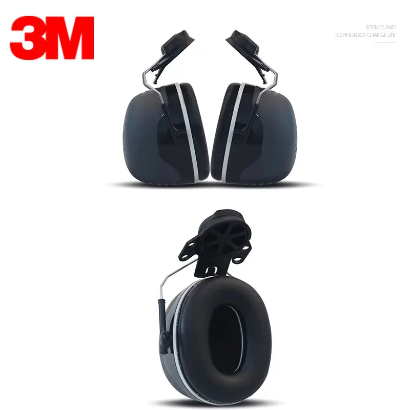 3M PELTOR Ear Defenders 36 dB Black Helmet Mounted attachment X5P3 Noise Cancelling Ear Muffs Hearing Protection Safety Earmuff