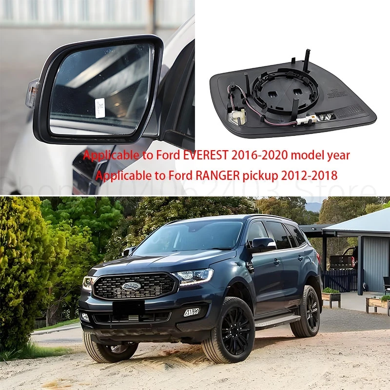 Electrically heated blind spot auxiliary mirror accessory for Ford Shaker EVEREST 2016-2020 and RANGER pickup 2012-2018