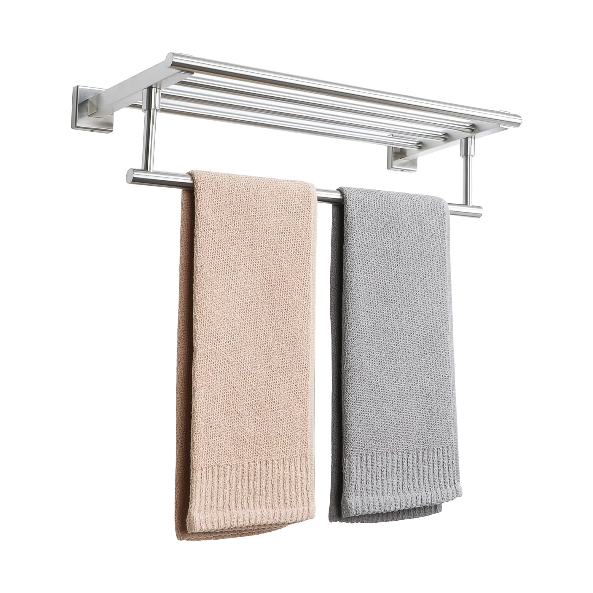 

16 Inch Dual-Tier Wall Mounted Towel Rack, SUS 304 Stainless Steel, Heavy Duty Hand Towel Holder With Matte Finish