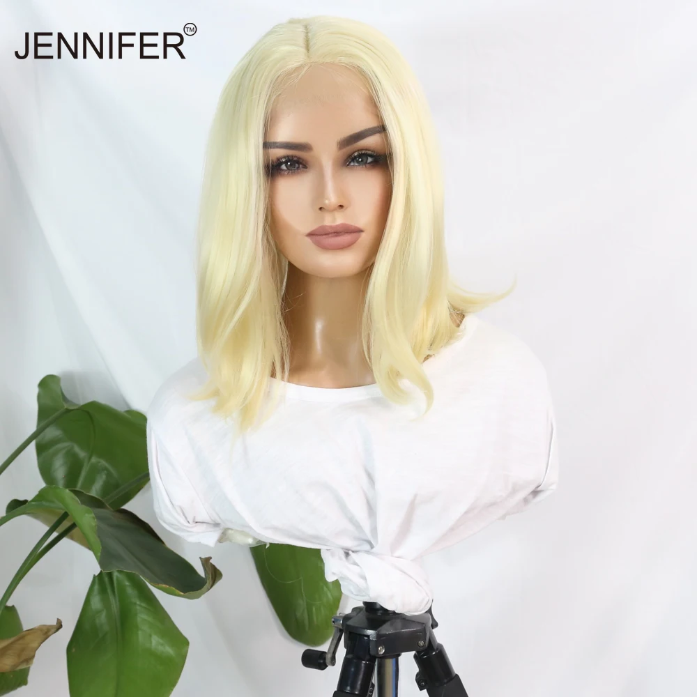 Synthetic Lace Wigs For Women 613 Color Blonde Middle Parting Wave/Straight Hair Daily/Party/Cosplay Anime Heat Resistant Fiber