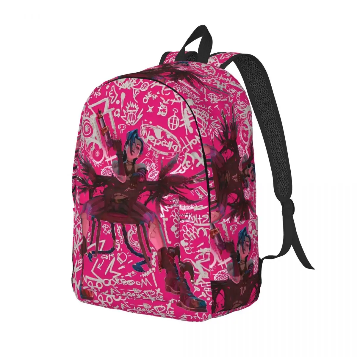 Arcane jinx livro de arte rosa capa mochila para homens mulheres ensino médio caminhadas viagem daypack computador portátil bolsa ombro esportes