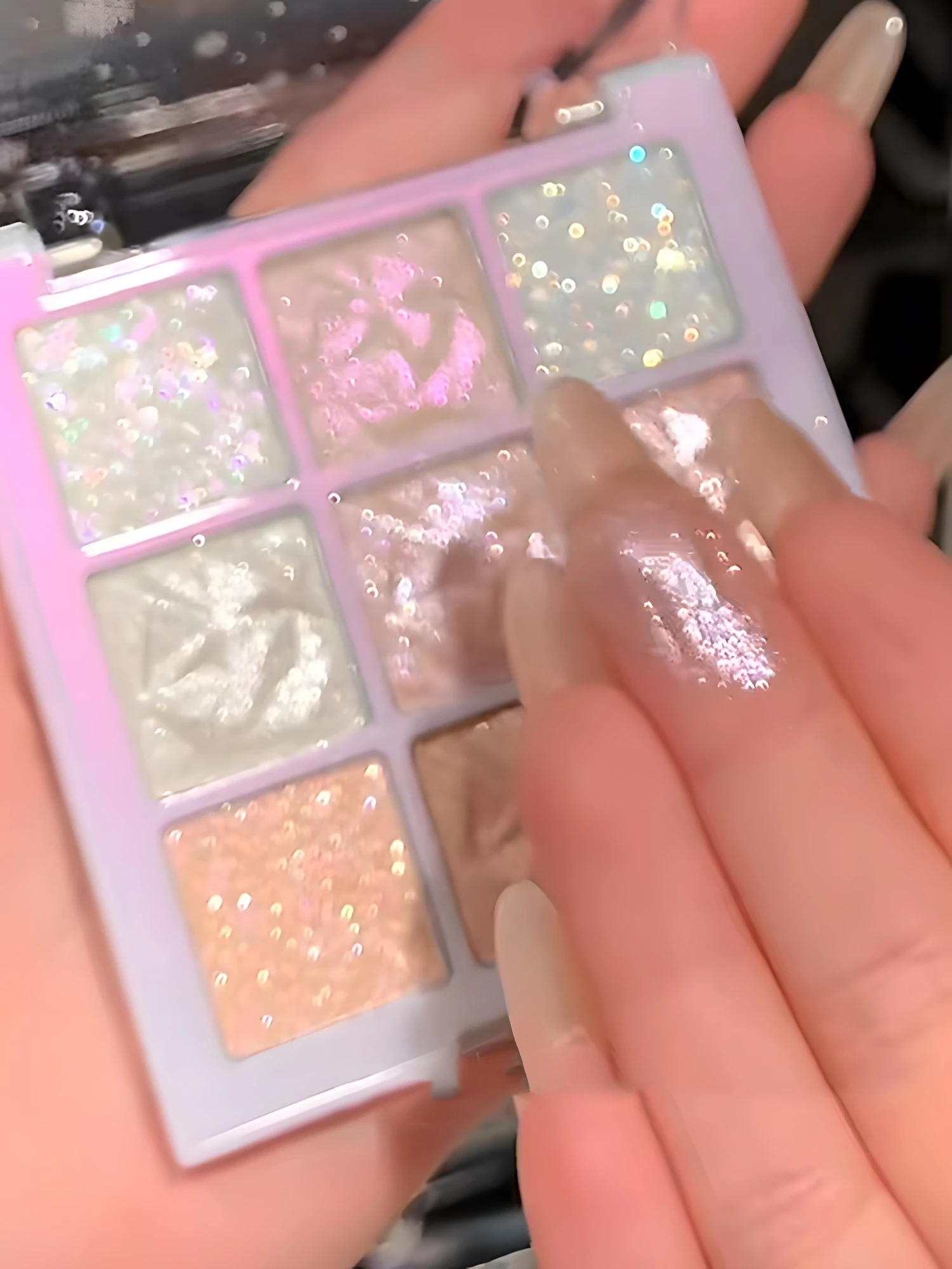 Paleta de sombras de ojos de 9 colores con copos de nieve navideños, brillo mate, resistente al agua, de larga duración, segura, unisex, maquillaje festivo