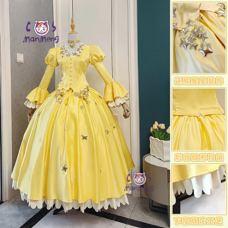 

Anime Cardcaptor Sakura Tomoyo Daidoji Cosplay Costume Girl Cute Yellow Princess Dress Halloween Carnival Women's Full Uniform