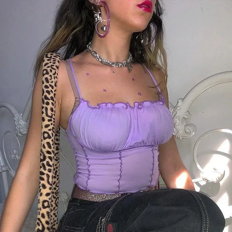 Spring New Tank Tops Sexy Bustier Bra Off Shoulder Straps Vest Cropped Tops Cottagecore Bralette Singlet Women's Clothes