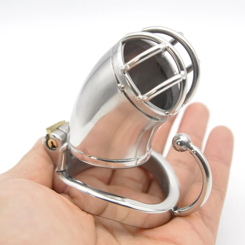 CHASTE BIRD Stainless Steel Male Chastity Metal Large Cage with Base Arc Cock Ring Penis Belt Devices Adult Sex Toys BDSM C272