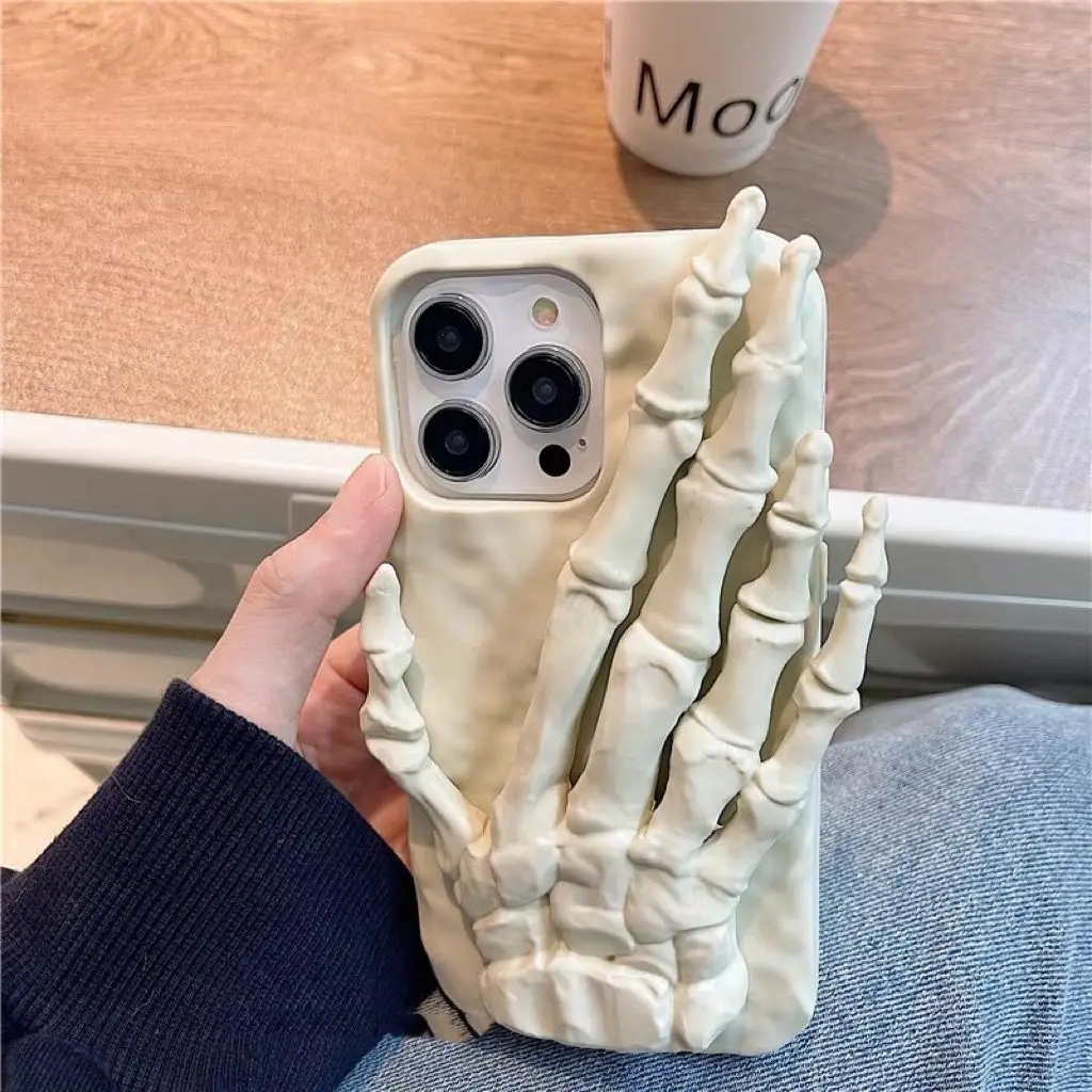 

Funny 3D Hand Bone Phone Case for IPhone 16 promax 15promax 14Promax 13promax iphone 11 12 promax Halloween Metacarpal Covers