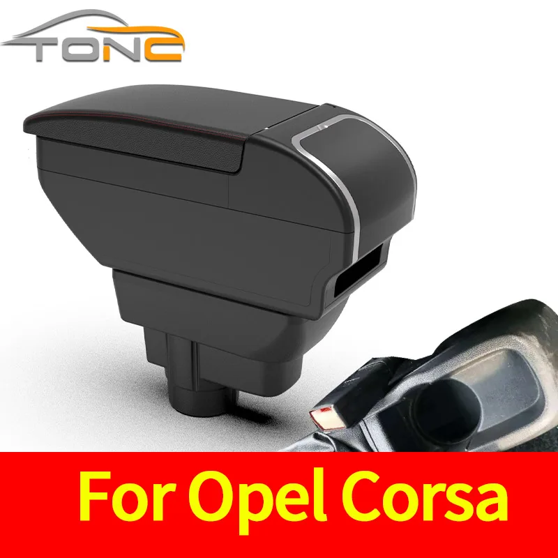 

For Opel Corsa Armrest For Opel Corsa D Car Armrest box Interior parts Details Storage Box Retrofit parts Car Accessories