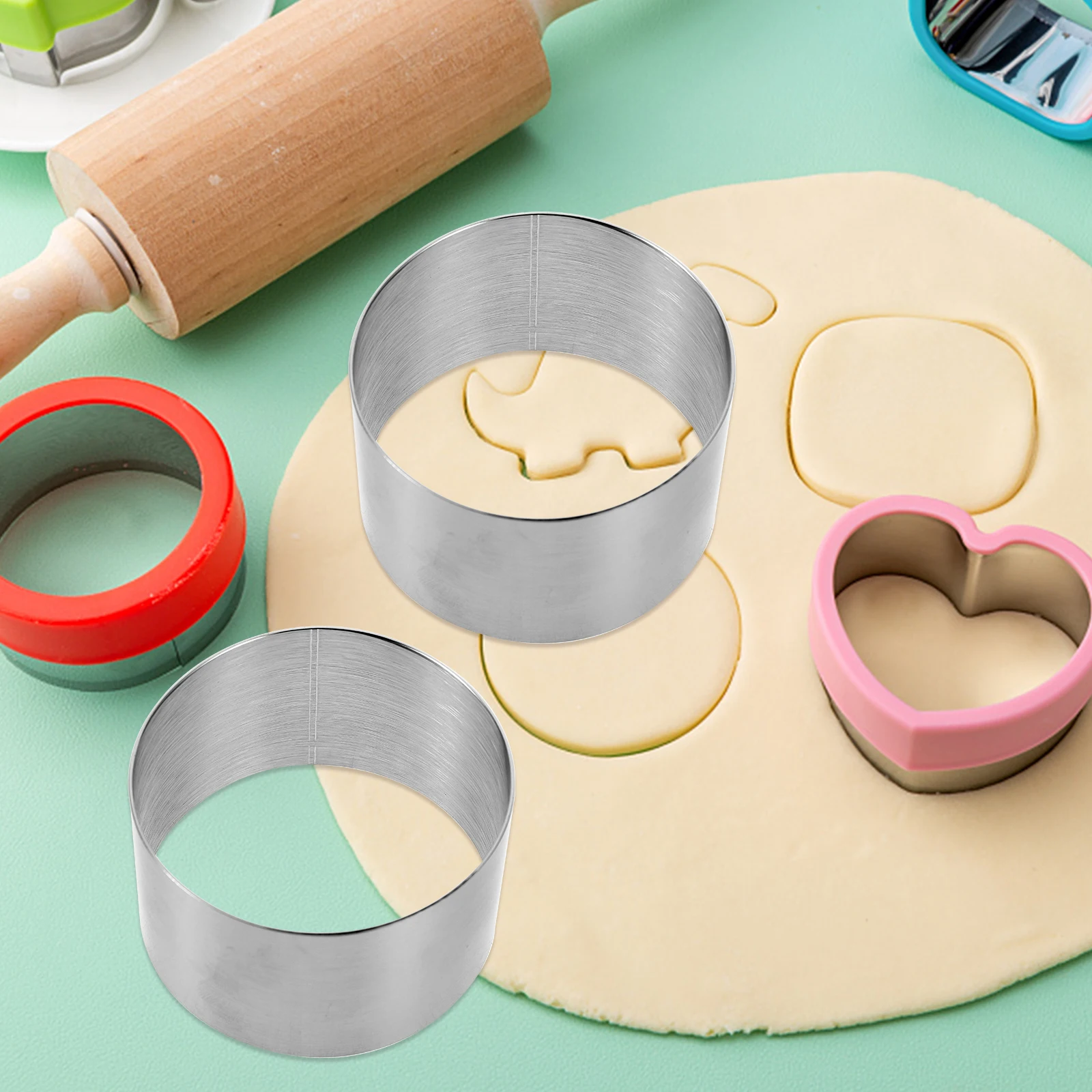 

4Pcs Stainless Steel Square Mousse Rings Easy Expand Shrink Cake Mold Baking Pan Cookie Mould Biscuit Pastry Kitchen Tool