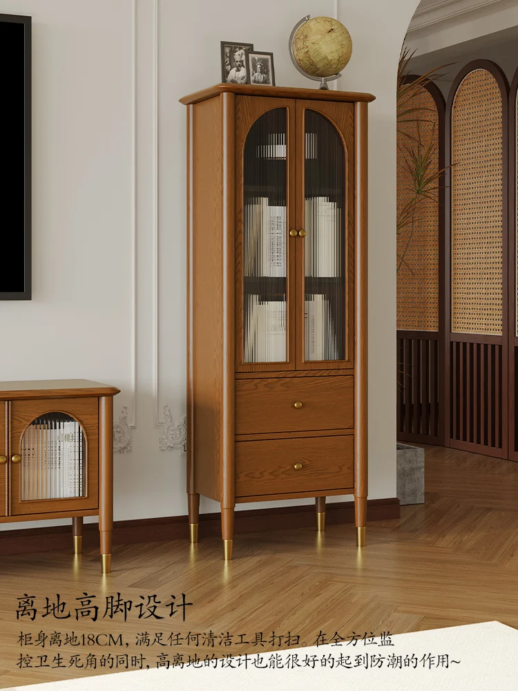 Solid wood TV cabinet Side cabinet French retro storage locker Wall wine cabinet Living room furniture