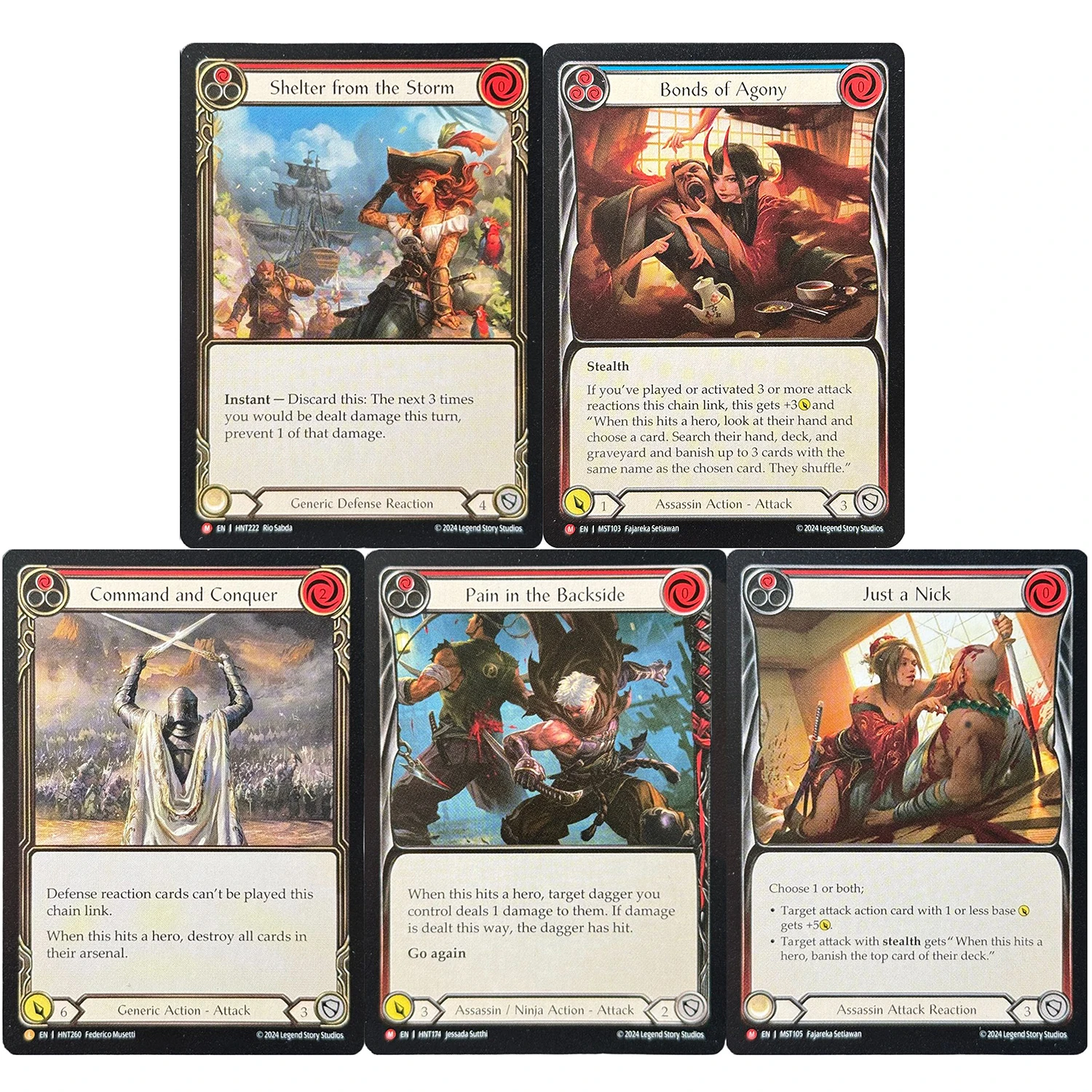 

FAB 4 Reglar Proxy Game Cards Command and Conquer Shelter from the Storm Savor Bloodshed Tear Asunder Persuasive Prognosis Cards