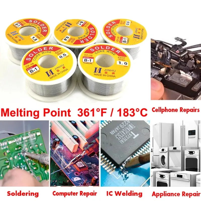 100g Tin Welding Wire Melt Rosin Core Solder Wire 63/37 Flux 2% 0.5/0.6/0.8/1.0/1.2/1.5/2.0mm Soldering Iron Tin For Electrical view 6