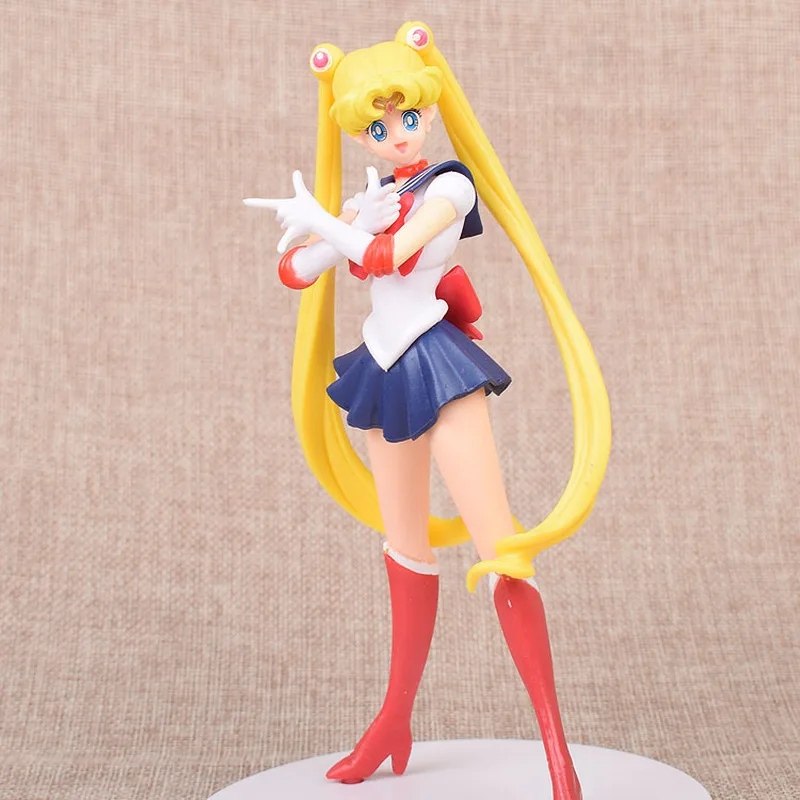 Anime Sailor Moon Action Figures Model Toy Tsukino Usagi Tuxedo Venus Collection Pvc Model Statue Cartoon Doll Children Gift