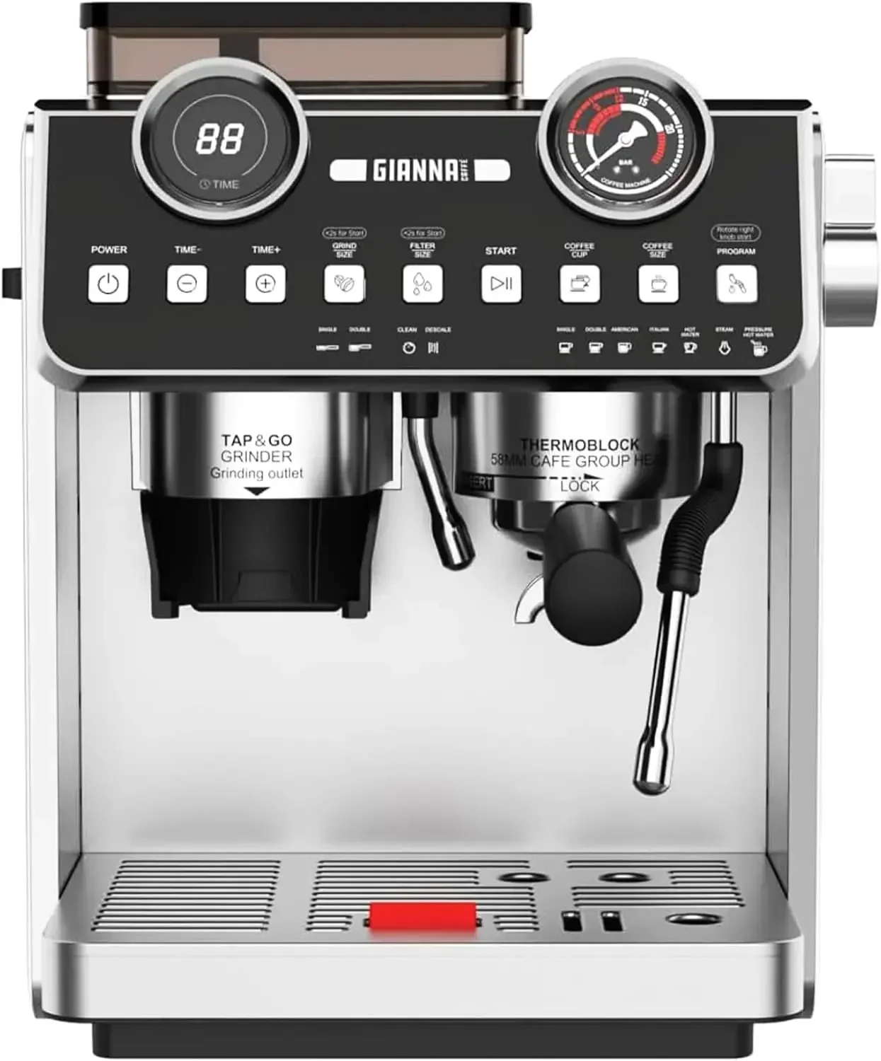 Macchina per caffè espresso Olimpico per latte e cappuccino - Acciaio inossidabile intelligente automatico personale piccolo, monodose