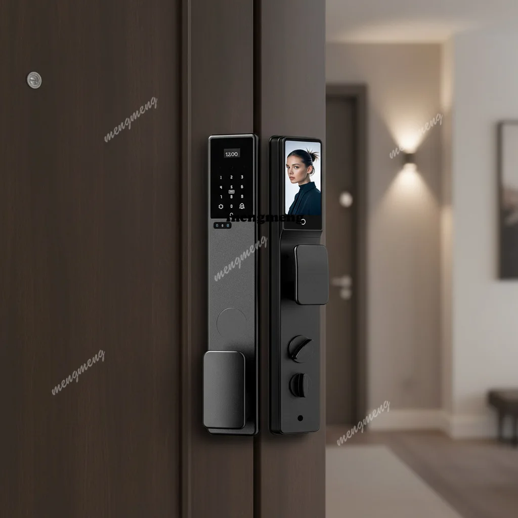 Fingerprint lock facial recognition household password graffiti waterproof smart lock anti-theft door lock full set