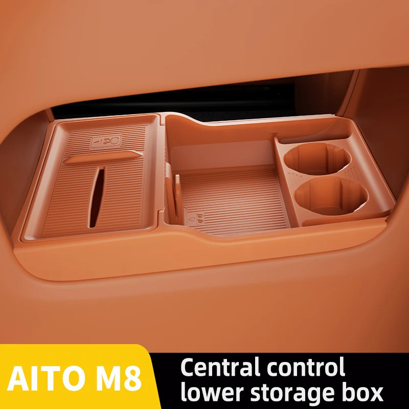 

For 2025 2026 AITO 8 Storage Box Center Armrest Hidden Tissue Box Cup Holder Organizer Interior Accessories